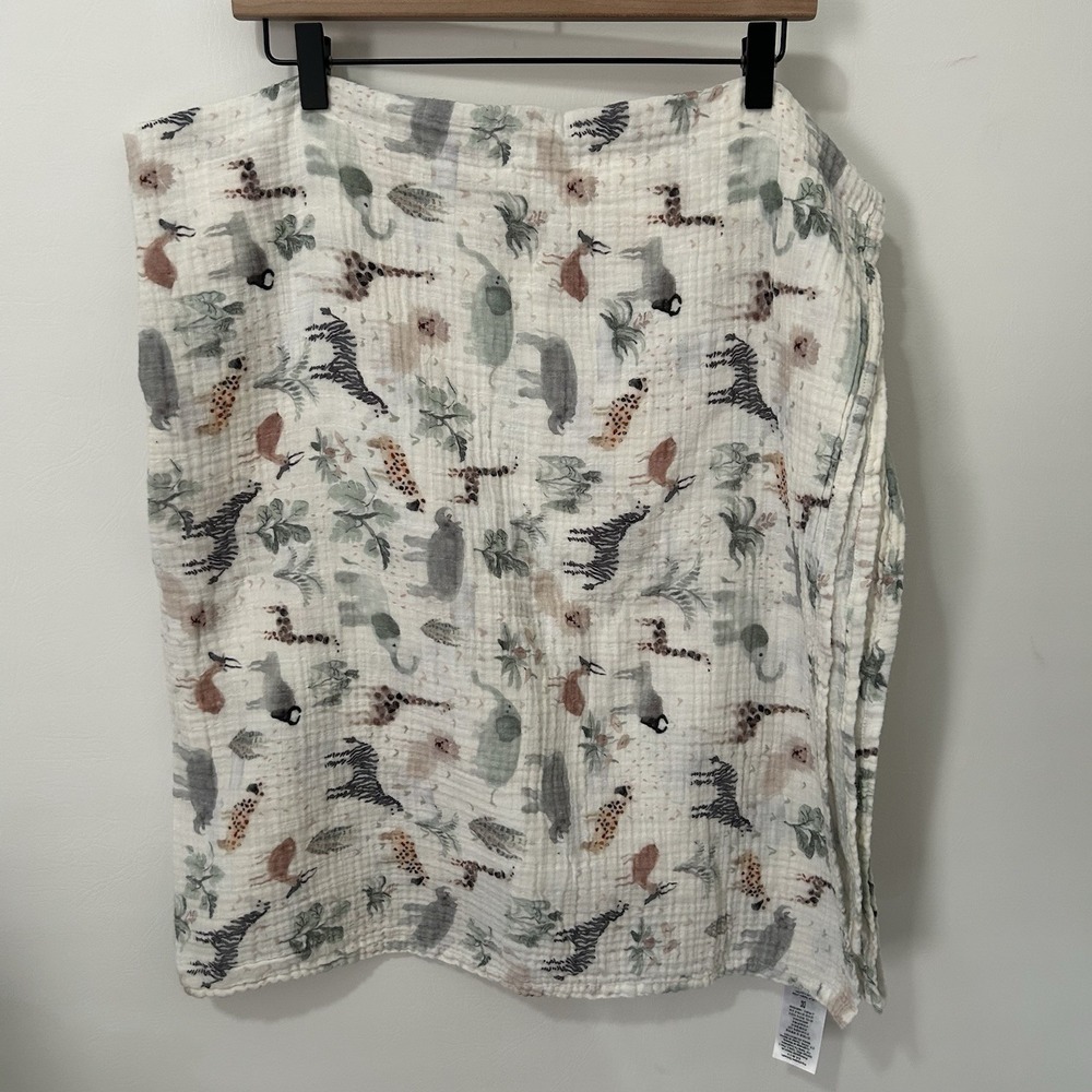 Little Unicorn Dinosaur Cotton Muslin 1-ply Swaddle Baby Boy Blanket 45"x45"